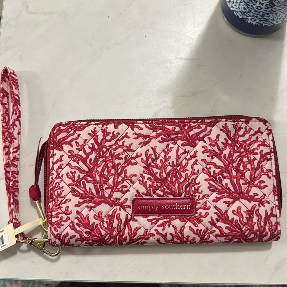 Simply Southern quilted reef zip wallet brand new